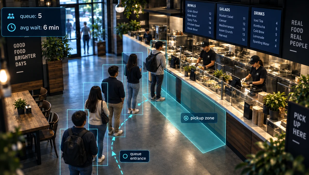 Queue analytics — wait time detection